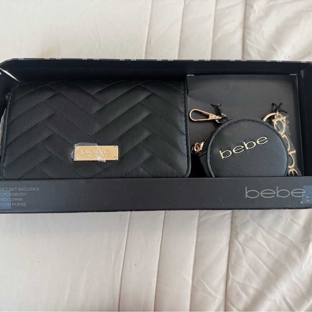 Bebe Black Crossbody Bag Set